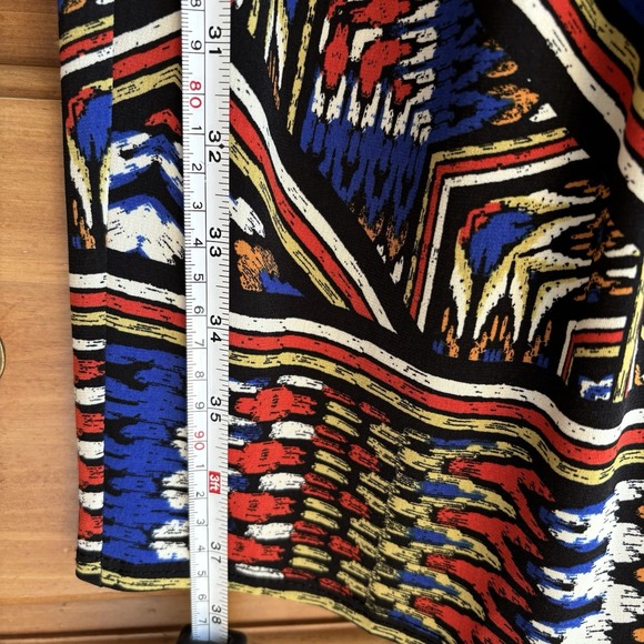 Y2K Dress 8 Tribal Blue Multicolor Sleeveless Sheath Art Indie Stretch Tapestry‎ - Picture 6 of 8